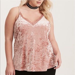 Pink velvet torrid tank